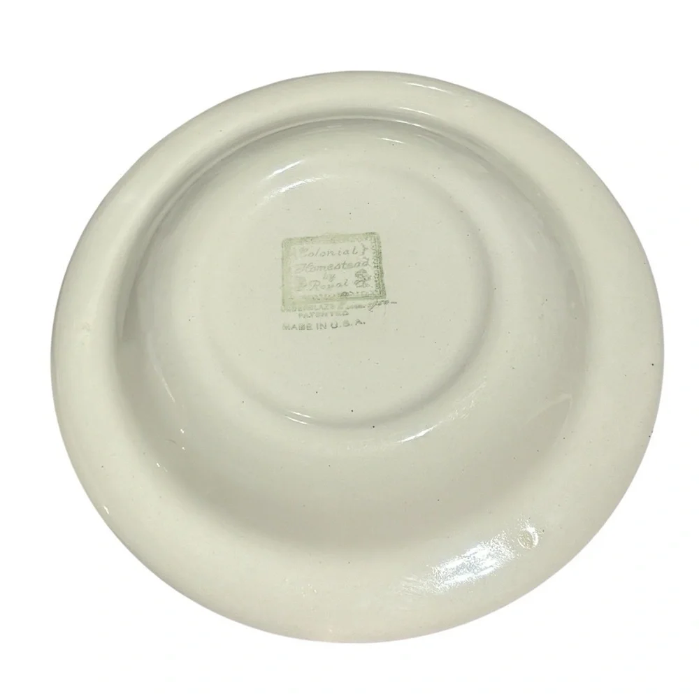 2~Vintage 1950s Green Colonial Homestead by Royal Ironstone China Serving Bowls